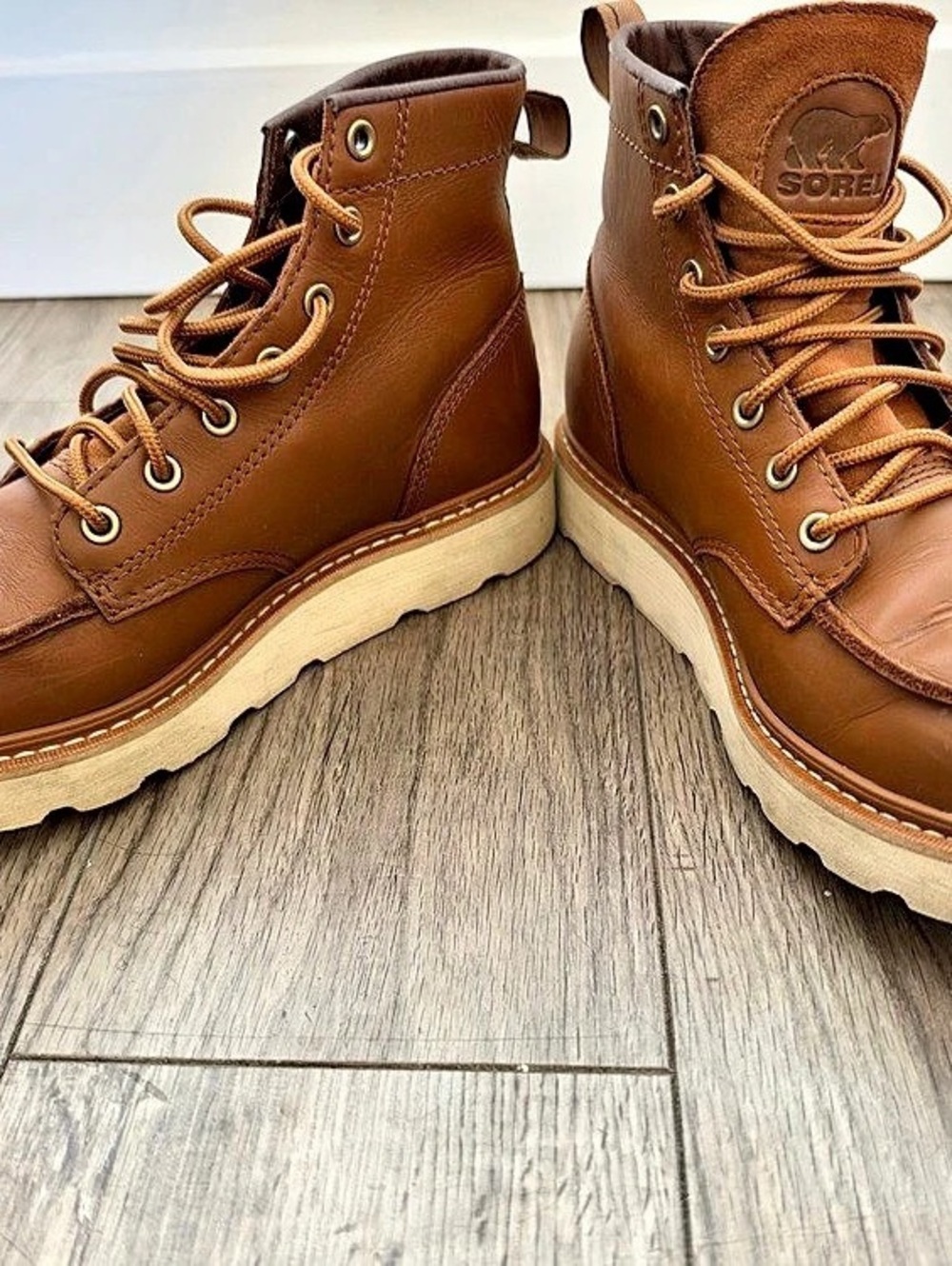 SOREL Slabtown 62’ Moc Waterproof Men’s Leather Boots – Size 8